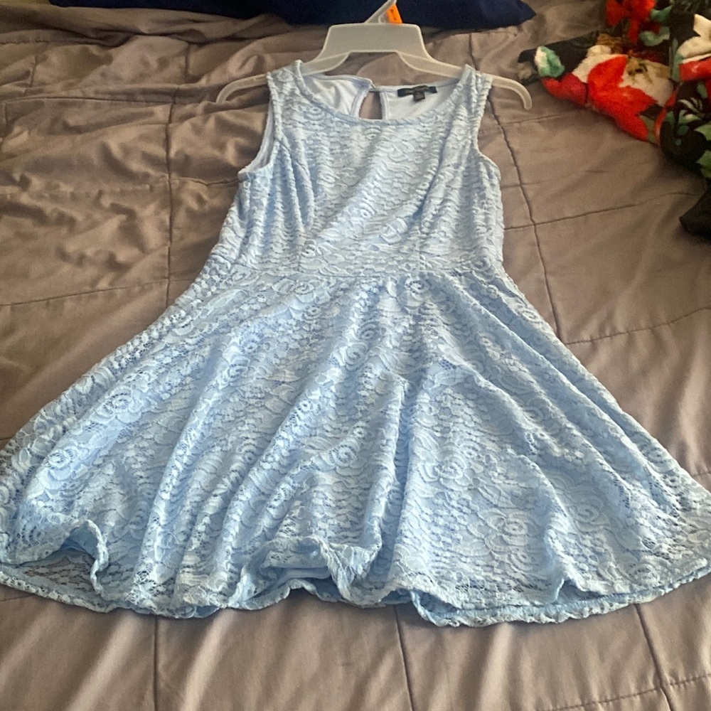 Blue dress with flower prints